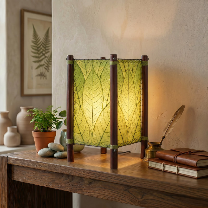 Lampe de table noire 15 po Conrado, Vert