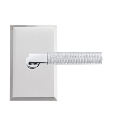 Bravura 846-G1 Knurled Dummy Lever on Beveled Rectangular  Rose in Polished Chrome