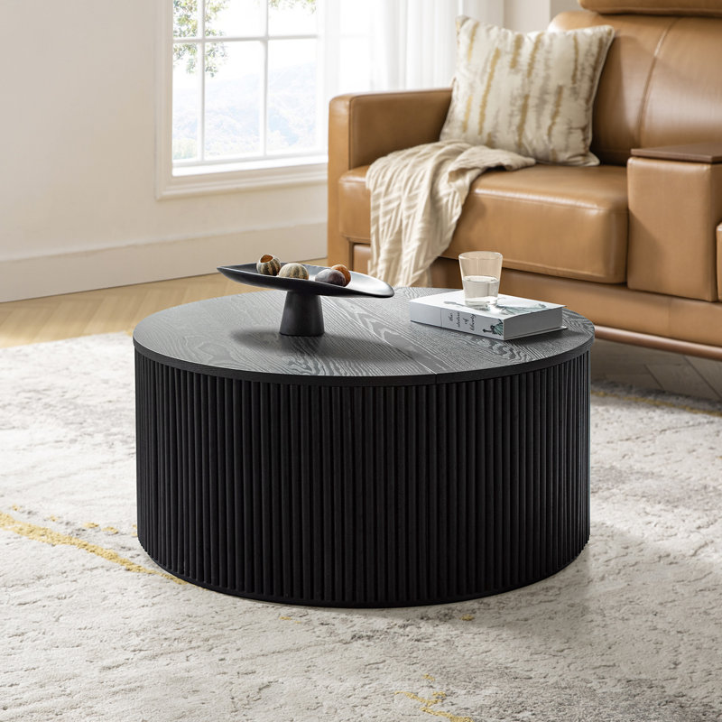 Table basse Jadida, Noir, H 16,75 po x L 35,5 po x l 35,5 po