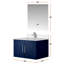 Meuble-lavabo de salle de bain 30 po X P 22 po D, comptoir en quartz blanc, ensemble de robinet et Miroir à DEL-934189862