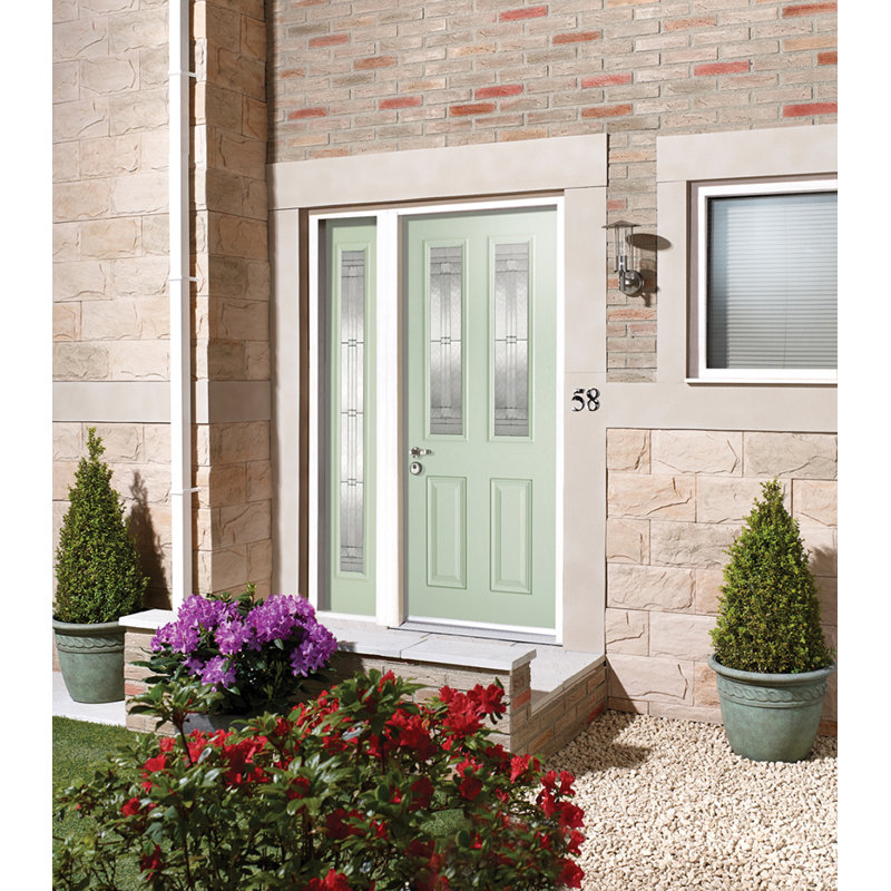 GRP Malton Glazed Black External Door, Black, 1981mm H x 838mm W x 44mm D