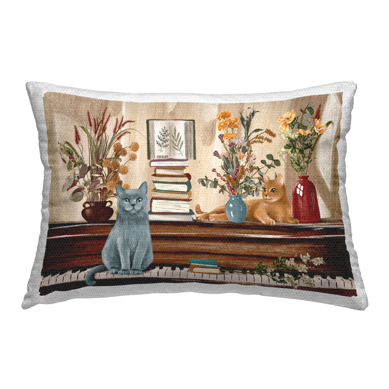 Polyester Lumbar Rectangular Indoor/Outdoor Pillow Cover & Insert
