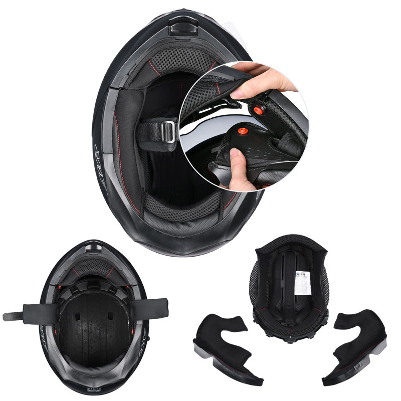 AHR RUN-M3 Modular Flip Up Helmet Full Face Dual Visor DOT Motorcycle Bike XXL