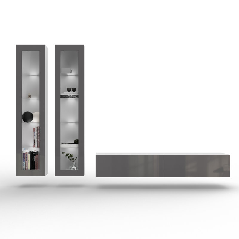 Unfinished Floating Entertainment Centre for TVs up to 48", White/Grey