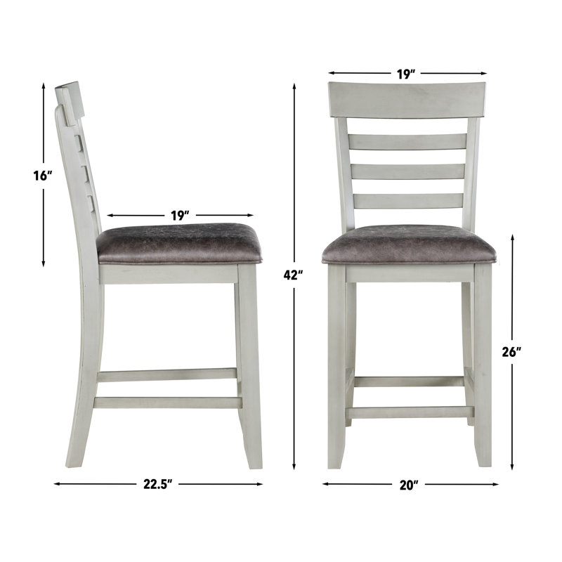 Tabouret de comptoir 24 po Knauss, Gris pierre / gris anthracite
