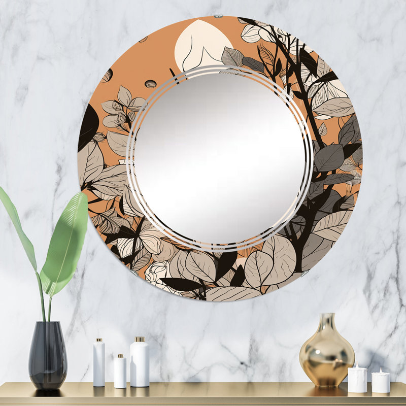 Halva - Miroir mural moderne rond, 32 po x 32 po