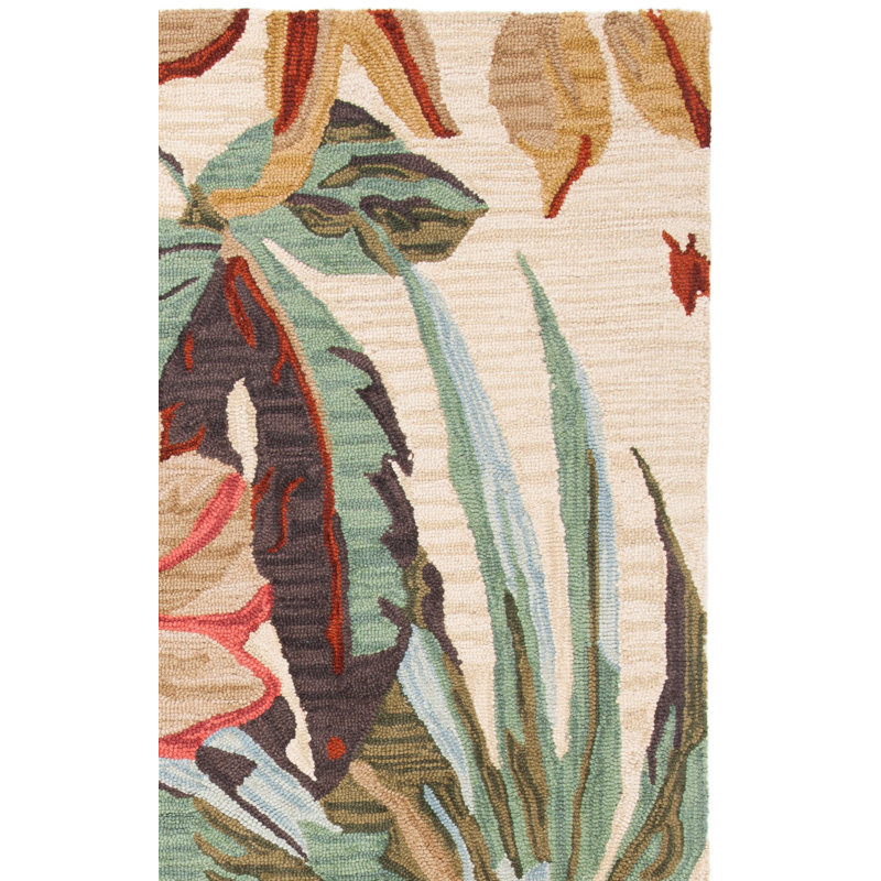Tapis floral en laine touffeté à la main Arber Jardin, Carré 7 pi