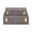 Ausel Crinkled Gloss Pattern Set of 2 Boxes with Gold Handles-2096293590