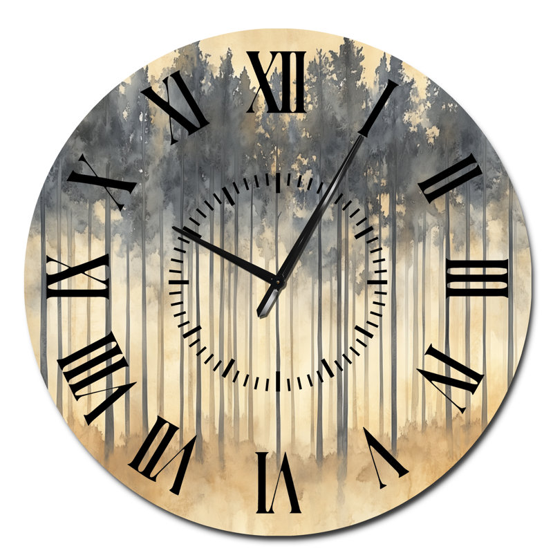 Voile Forêt Bleu Sable - Horloge Murale Rustique Surdimensionnée en Métal Crème Rustique, Surdimensionné
