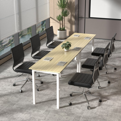  79" Conference Table, Modern Office Meeting Table with Metal Frame (Set of 2)