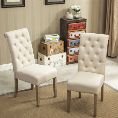 Chaise de salle à manger brun clair, 2 chaises - Assise confortable et tendance en bois massif élégant pour la salle à manger