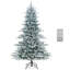 7 pi Arbre de Noël floqué avec télécommande à lumière blanche-2086848114