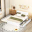 Cadre de lit double moderne avec lit gigogne simple et 2 tiroirs pour blanc brillant et blanc délavé