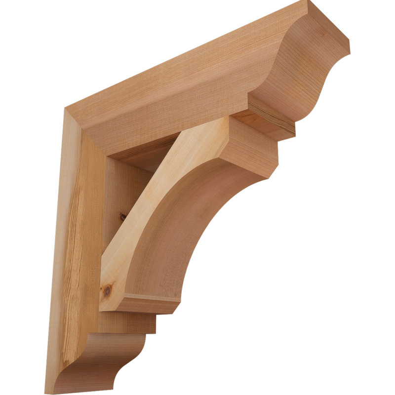 Support en bois rustique traditionnel BKTLEC01, Cèdre rouge de l'Ouest (lisse), H 16 po x l 3,5 po x P 16 po