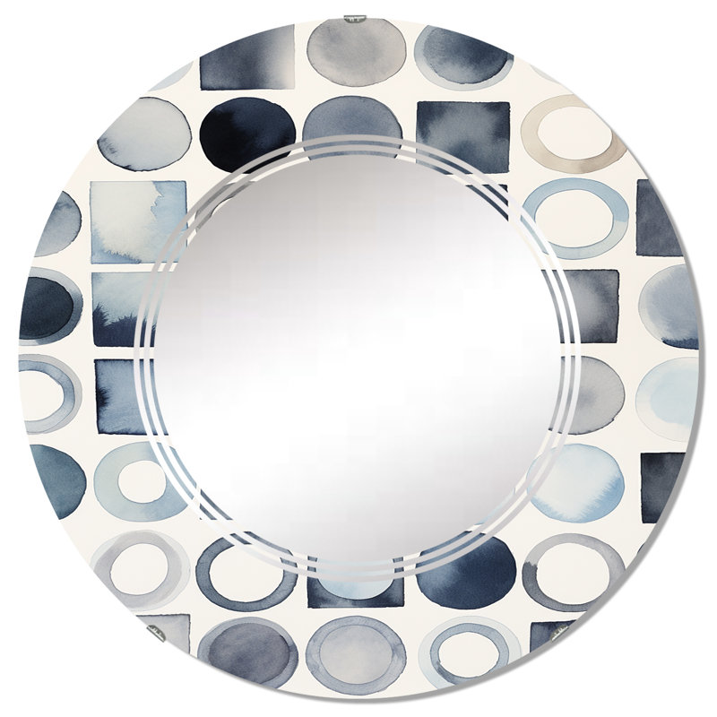 Liliosa - Miroir mural moderne rond, 32 po x 32 po