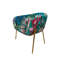 Fauteuil demi-tonneau en velours Winbush