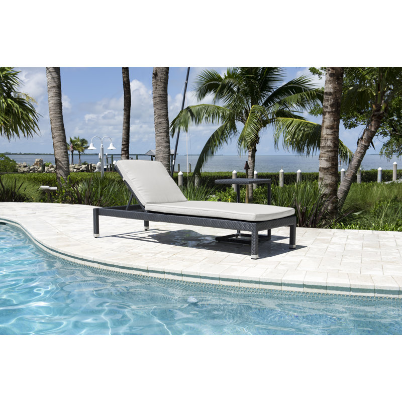 Onyx Outdoor Wicker Chaise Lounge with Cushion, Standard