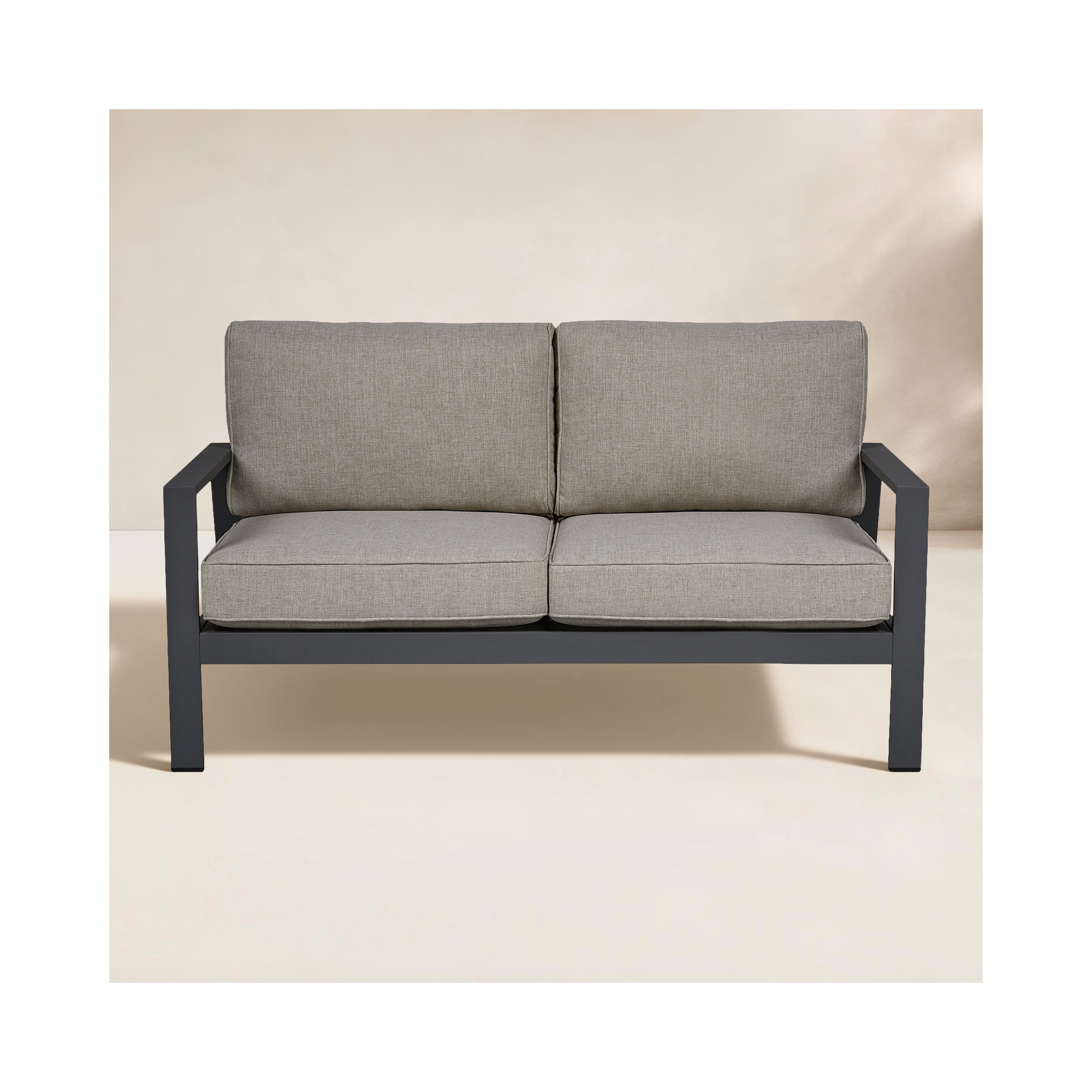 Aegean 55" Metal Outdoor Loveseat With Cushions by Real Flame