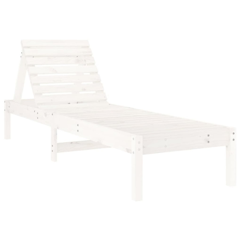 Adoniram 199.5cm Long Reclining Pine Double Chaise, White