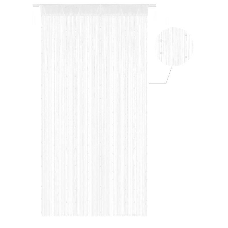 Alliya Light Filtering Rod Pocket String Curtain Panels, White