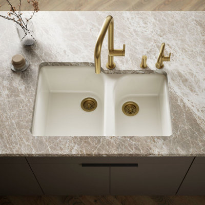 Executive Chef 33" L x 22" W Undermount Kitchen Sink with 4 Oversize Faucet Holes