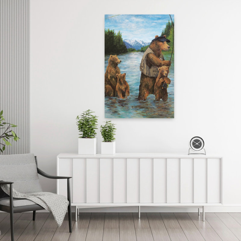 Ours papa fantaisiste, art contemporain, H 36 po x l 24 po