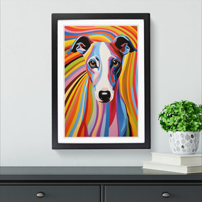 Whippet Op Art - Framed Print