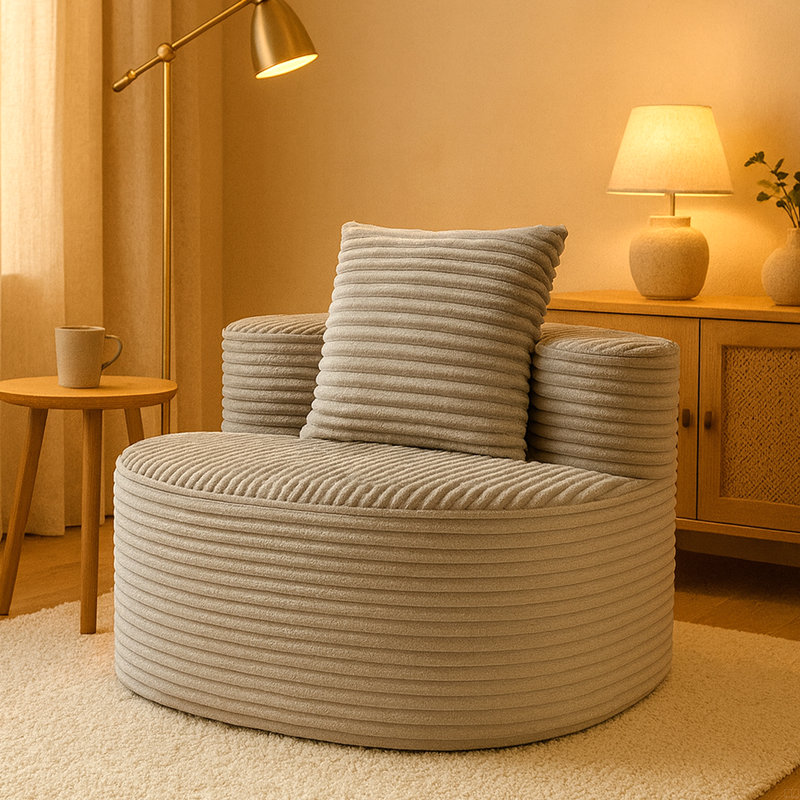 Compressed Sofa:Moon Bay Sofa, Gray