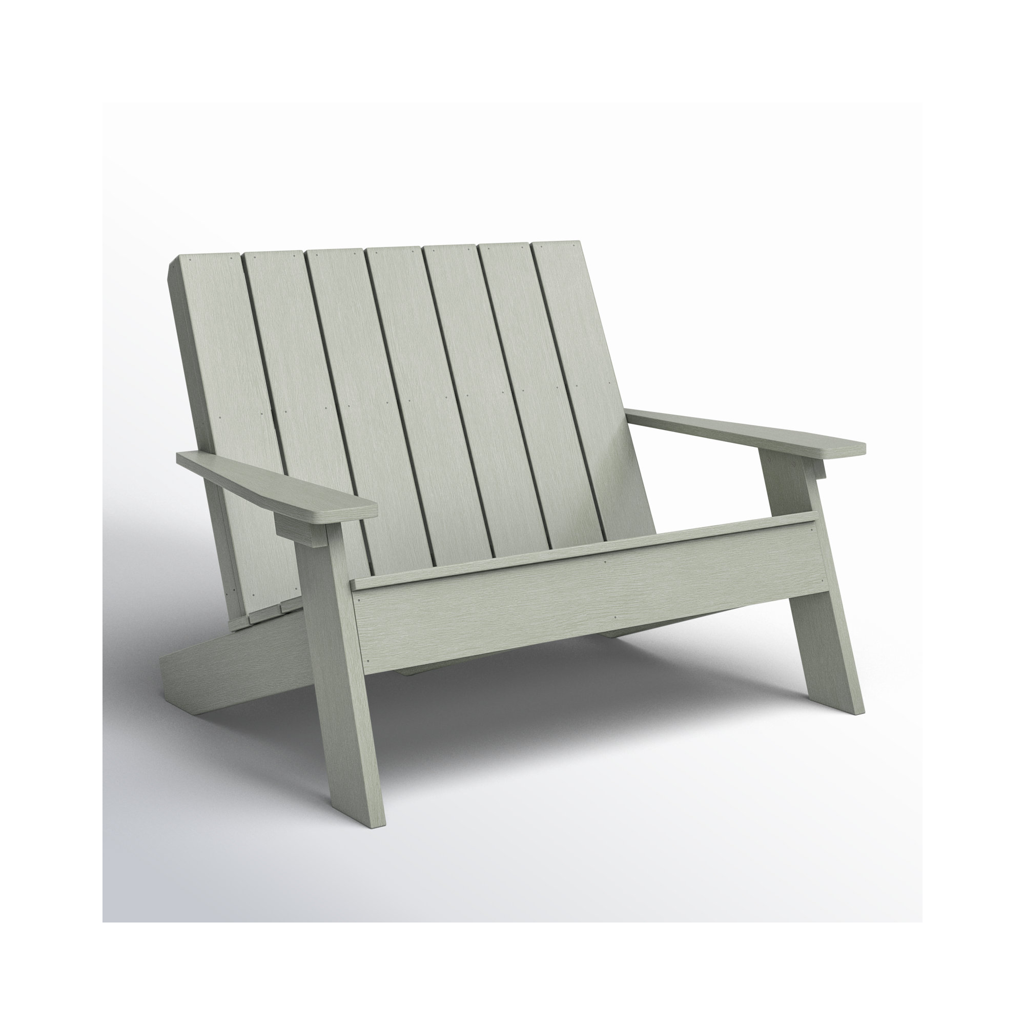 Byrnes Recycled Plastic Double Adirondack Loveseat, Eucalyptus
