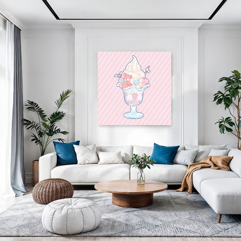 «Pastel Bear Parfait», impression d'art fantaisiste coloré, paysage, paysage mural, H 48 po x l 48 po