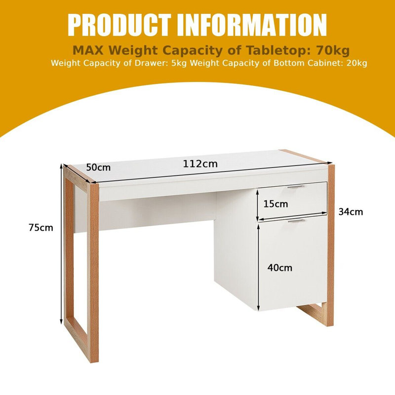 Nevaeh Metal Base Writing Desk