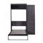 Lit escamotable simple avec garde-robe et tiroirs, lit de rangement, peut être plié dans une armoire, gris