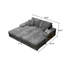 Canapé convertible combiné, tissu velours côtelé, canapé-lit moelleux moderne, fauteuil double salon surdimensionné combiné, gris foncé-1041530083