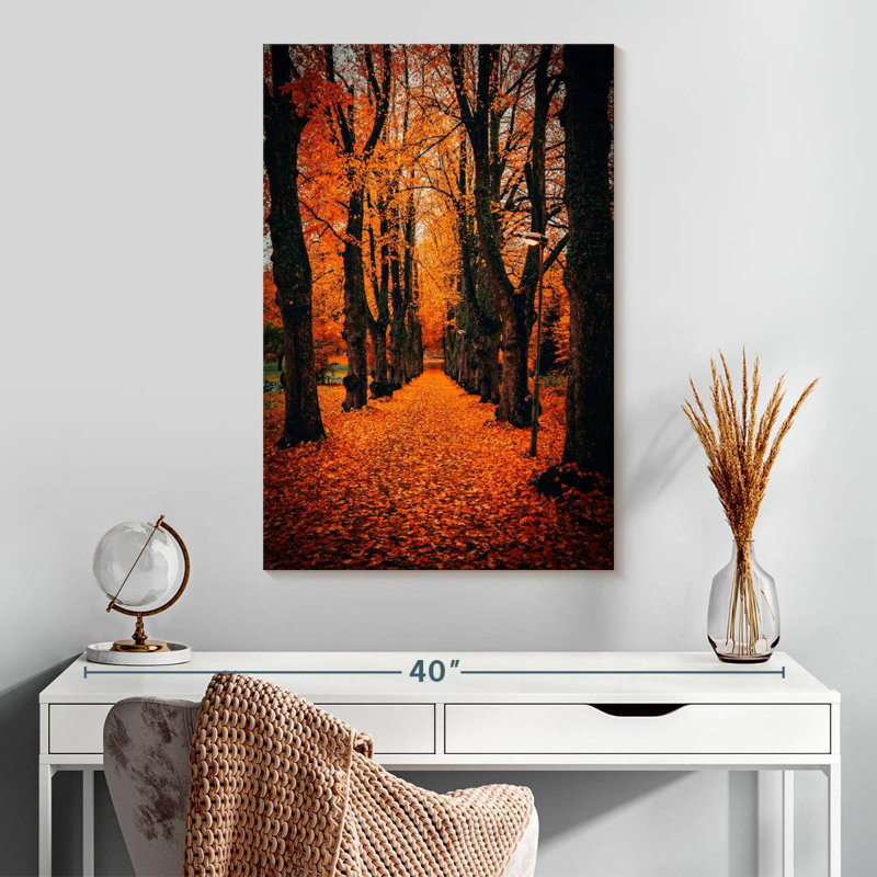 Park arbres en automne, H 30 po x l 20 po