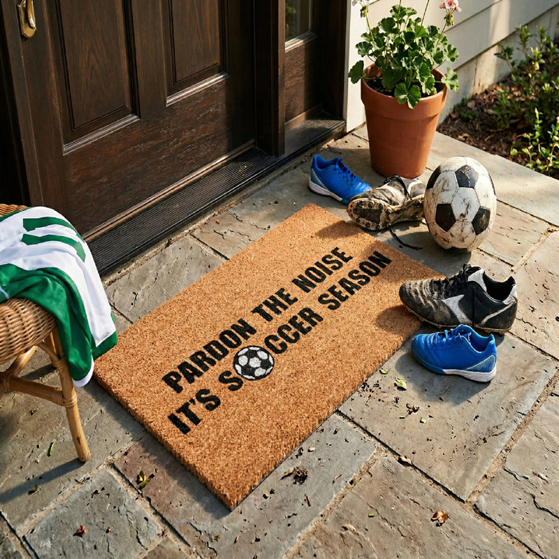 Tapis de porte en fibre de coco Pardon The Noise, It's Soccer Season