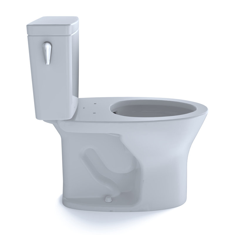 Drake® 1.6 GPF Elongated Two-Piece toilet (Seat Not Included), Cotton - With SanaGloss, Gravity