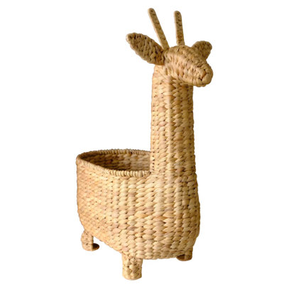 Handwoven Giraffe Basket – Natural Animal-Shaped Storage Bin For Nursery Or Kids' Room