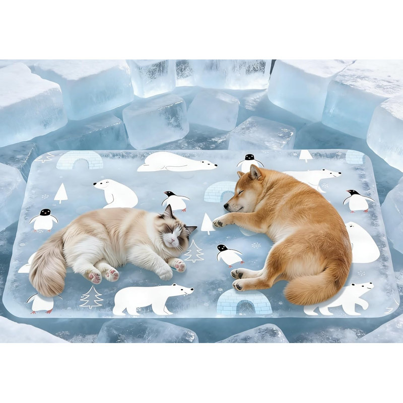 Tapis de refroidissement pour chien 47,2 x 27,6 po 1 pièce Tapis de refroidissement pour chien pliable, Sky Blue