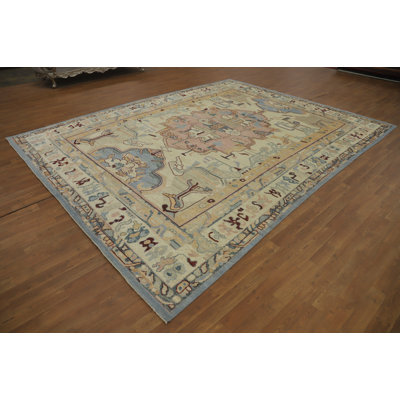 Vegetable Dye Oushak Turkish Area Rug 9x12
