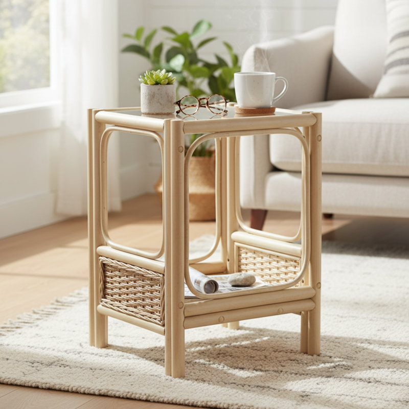 Glass Top End Table