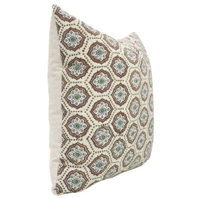 Fabdivine Traditional Block Printed Cushion Cover Handmade Linen Pillow Case- Charkha