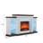 72" Electric Fireplace Tv Stand With Mantel & Led Flames – Fits 80" Tvs, Remote Control, White Storage Media Console-1351607604