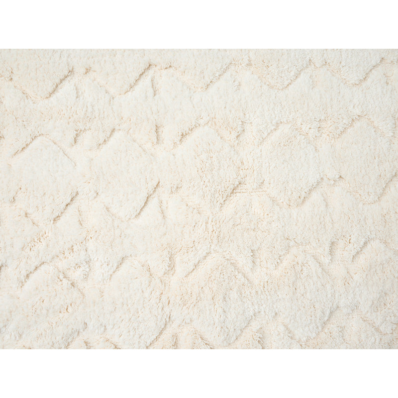 Diamond Shag Organic Geometric Bath Rug, Undyed, Single - 72" L x 30" W