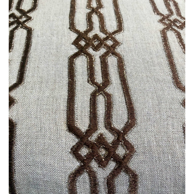 Linked Embroidered Linen Throw Pillow
