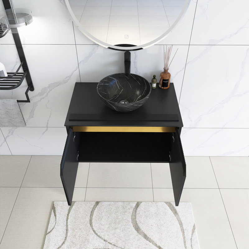 Meuble-lavabo mural 30 po en contreplaqué avec lavabo