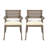Helen Outdoor Acacia Wood Dining Chair, Gray And Crème-1880052340-1880052341