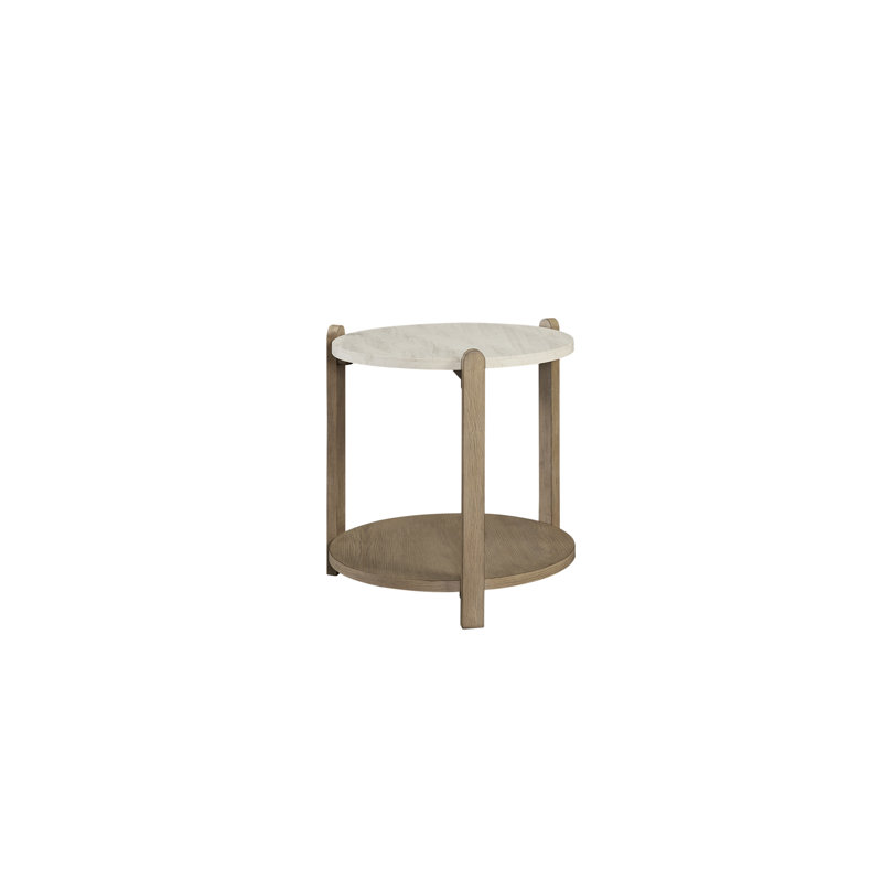 Marielle Stone Top End Table - Toffee