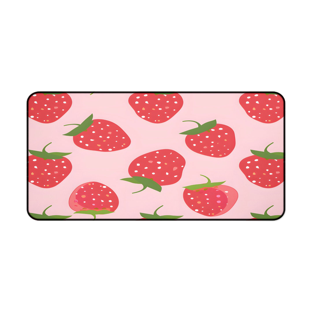 Sweet Strawberry Pink Desk Mat