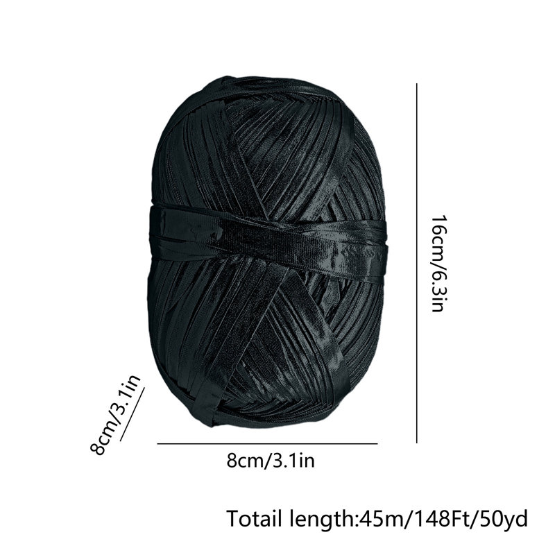 Fil métallique noir pour tricoter, 50 fils de coton tissé au crochet pour bricolage, BK