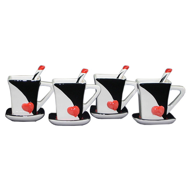 Ensemble de tasse à thé et soucoupe Queen of Hearts